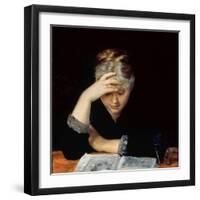 At a Book-Maria Konstantinova Bashkirtseva-Framed Giclee Print