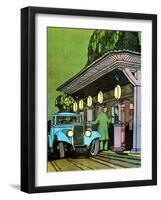 At a Filling Station, C1930-Leslie Carr-Framed Giclee Print