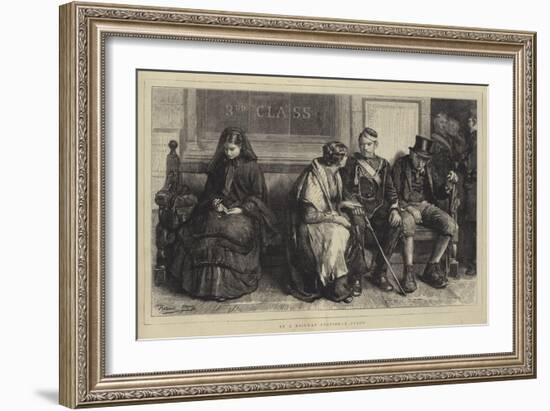 At a Railway Station, a Study-Frank Holl-Framed Giclee Print