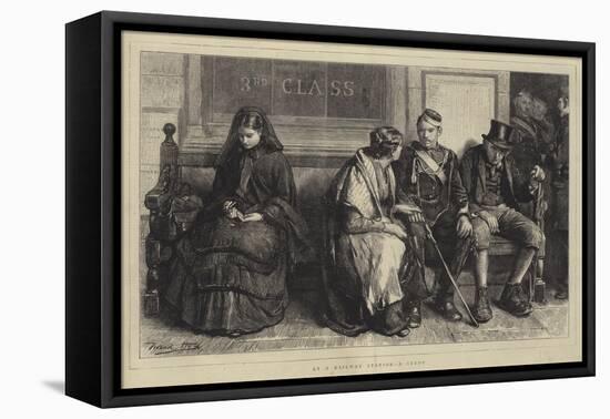 At a Railway Station, a Study-Frank Holl-Framed Stretched Canvas