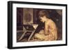 At a Reading Desk-Frederick Leighton-Framed Art Print