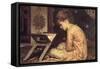 At a Reading Desk-Frederick Leighton-Framed Stretched Canvas