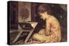 At a Reading Desk-Frederick Leighton-Stretched Canvas