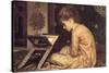 At a Reading Desk-Frederick Leighton-Stretched Canvas