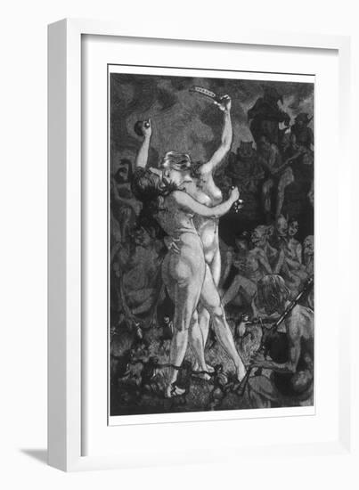 At a Sabbat in the Basque Country Two Witches Enjoy a Lascivious Dance-Martin Van Maele-Framed Photographic Print