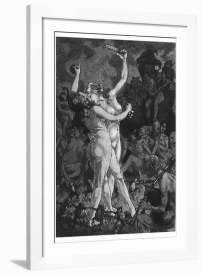 At a Sabbat in the Basque Country Two Witches Enjoy a Lascivious Dance-Martin Van Maele-Framed Photographic Print