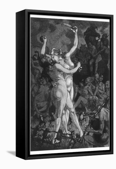 At a Sabbat in the Basque Country Two Witches Enjoy a Lascivious Dance-Martin Van Maele-Framed Stretched Canvas