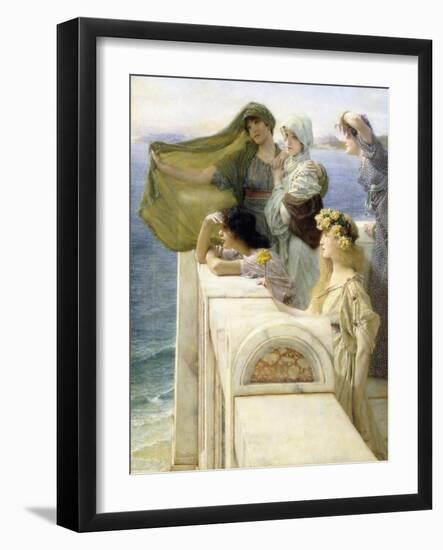 At Aphrodite's Cradle-Sir Lawrence Alma-Tadema-Framed Giclee Print