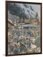 At Baku, in the Caucasus, Rebels Set Fire to Naphtha Wells-null-Framed Art Print