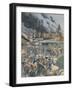 At Baku, in the Caucasus, Rebels Set Fire to Naphtha Wells-null-Framed Art Print