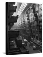 At Brooklyn Army Base Freight Is Lifted from Car to Jutting Loading Platforms-Andreas Feininger-Stretched Canvas