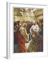 At Capernaum Jesus Heals a Paralysed Man Who Is Lowered into the House Through the Roof-null-Framed Art Print