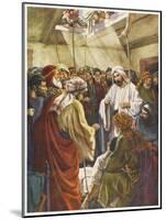 At Capernaum Jesus Heals a Paralysed Man Who Is Lowered into the House Through the Roof-null-Mounted Art Print