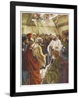 At Capernaum Jesus Heals a Paralysed Man Who Is Lowered into the House Through the Roof-null-Framed Art Print