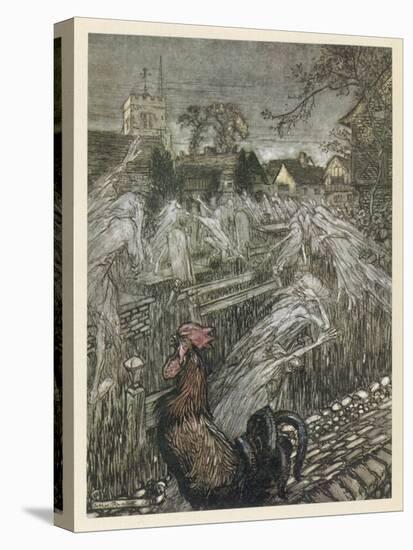 At Cock-Crow-Arthur Rackham-Stretched Canvas