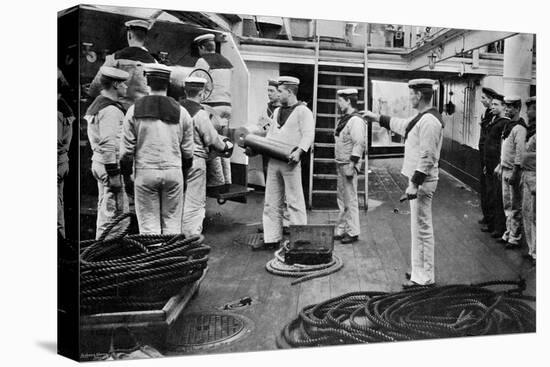 At Drill with a 6 Inch Quick Firing Gun on Board the Battleship HMS Resolution, 1896-Gregory & Co-Stretched Canvas