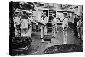 At Drill with a 6 Inch Quick Firing Gun on Board the Battleship HMS Resolution, 1896-Gregory & Co-Stretched Canvas