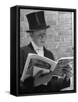 At Eton College, Lord Buckhurst, Son of Earl de La Warr Reading Punch-John Phillips-Framed Stretched Canvas