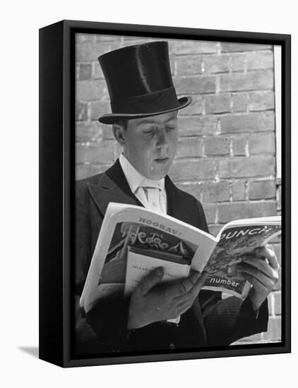 At Eton College, Lord Buckhurst, Son of Earl de La Warr Reading Punch-John Phillips-Framed Stretched Canvas