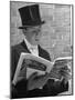 At Eton College, Lord Buckhurst, Son of Earl de La Warr Reading Punch-John Phillips-Mounted Photographic Print