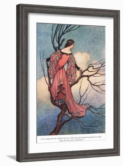 At Evening Tide She Climbed-Warwick Goble-Framed Giclee Print