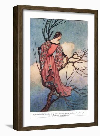 At Evening Tide She Climbed-Warwick Goble-Framed Giclee Print