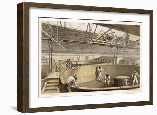 At Greenwich the Cable is Carefully Coiled in Tanks Before Loading Aboard the Great Eastern-Robert Dudley-Framed Art Print
