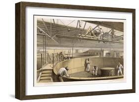 At Greenwich the Cable is Carefully Coiled in Tanks Before Loading Aboard the Great Eastern-Robert Dudley-Framed Art Print