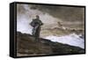 At High Sea, Charcoal and White Chalk on Buff Paper Laid Down on Board, 1884-Winslow Homer-Framed Stretched Canvas