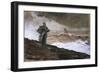 At High Sea, Charcoal and White Chalk on Buff Paper Laid Down on Board, 1884-Winslow Homer-Framed Giclee Print