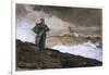 At High Sea, Charcoal and White Chalk on Buff Paper Laid Down on Board, 1884-Winslow Homer-Framed Giclee Print