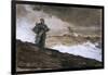At High Sea, Charcoal and White Chalk on Buff Paper Laid Down on Board, 1884-Winslow Homer-Framed Giclee Print