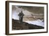 At High Sea, Charcoal and White Chalk on Buff Paper Laid Down on Board, 1884-Winslow Homer-Framed Giclee Print