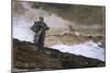 At High Sea, Charcoal and White Chalk on Buff Paper Laid Down on Board, 1884-Winslow Homer-Mounted Giclee Print