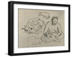 'At Home', 1936-Paul Gauguin-Framed Giclee Print