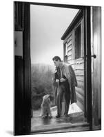 At Home Gian-Carlo Menotti Usually Sports a Cane When He Walks with His Dog-Nina Leen-Mounted Premium Photographic Print