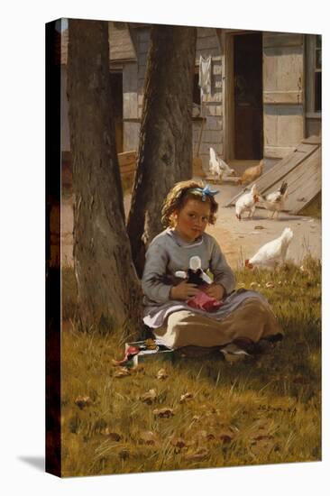 At Home-John George Brown-Stretched Canvas