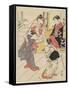At Jo Etsu's Mansion, 1785-Torii Kiyonaga-Framed Stretched Canvas