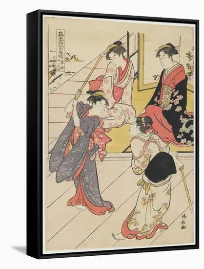 At Jo Etsu's Mansion, 1785-Torii Kiyonaga-Framed Stretched Canvas