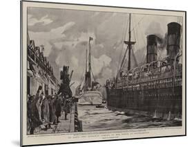At Last, the Aurania Coming to Her Berth at Southampton-Charles Edward Dixon-Mounted Giclee Print