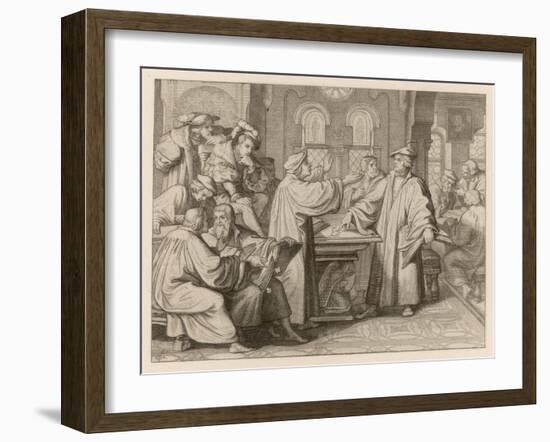 At Leipzig in Disputation with Johann Eck He Denies the Supreme Authority of Popes and Councils-Gustav Konig-Framed Art Print