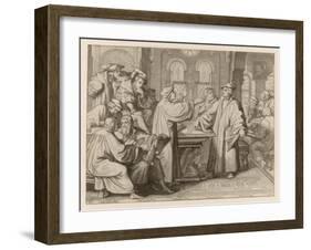 At Leipzig in Disputation with Johann Eck He Denies the Supreme Authority of Popes and Councils-Gustav Konig-Framed Art Print