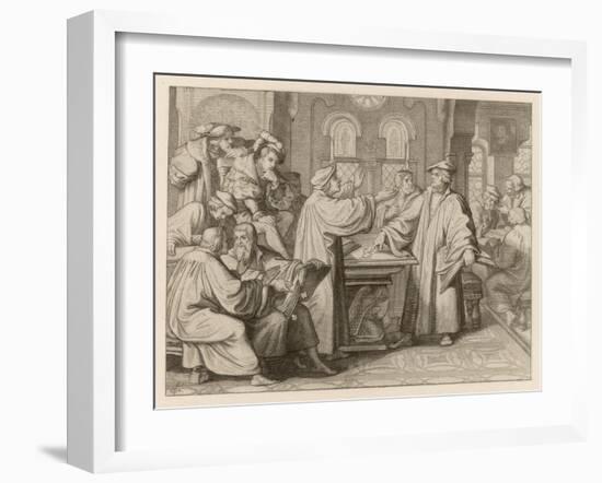 At Leipzig in Disputation with Johann Eck He Denies the Supreme Authority of Popes and Councils-Gustav Konig-Framed Art Print