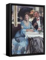 At Mouquin's, 1905-William Glackens-Framed Stretched Canvas