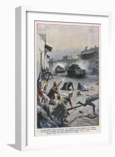 At Nablus Palestinians Rebel Against British Mandate-Achille Beltrame-Framed Art Print
