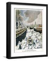 At New York, the Port Taken by the Ice, 1901-null-Framed Giclee Print