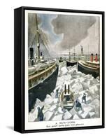 At New York, the Port Taken by the Ice, 1901-null-Framed Stretched Canvas