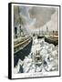 At New York, the Port Taken by the Ice, 1901-null-Framed Stretched Canvas