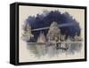 At Night in the Grand Court-null-Framed Stretched Canvas