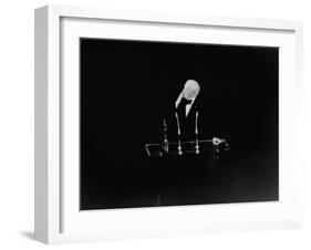 At Oscar Awards Ceremony, Actor Charlie Chaplin, Blowing Audience a Kiss-Ralph Crane-Framed Premium Photographic Print